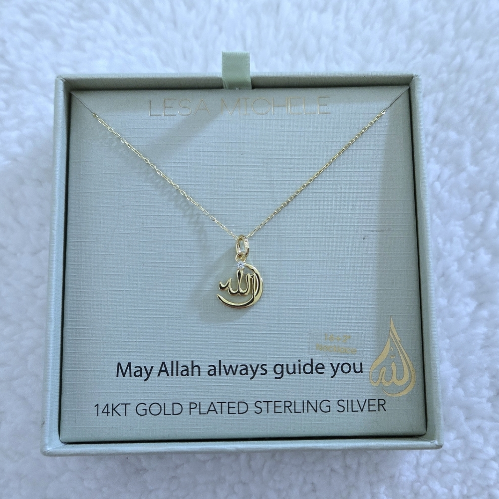 Lesa Michele "Allah"🕌 Crescent Moon and Star☪️ Pendant Necklace - NIB - Picture 13 of 16